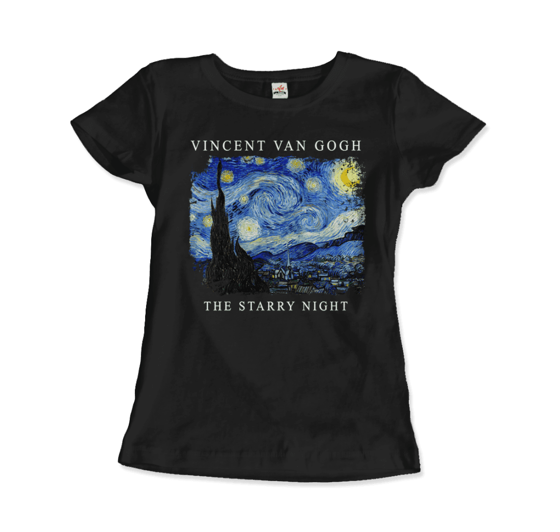 Van Gogh - The Starry Night, 1889 Artwork T-Shirt-3