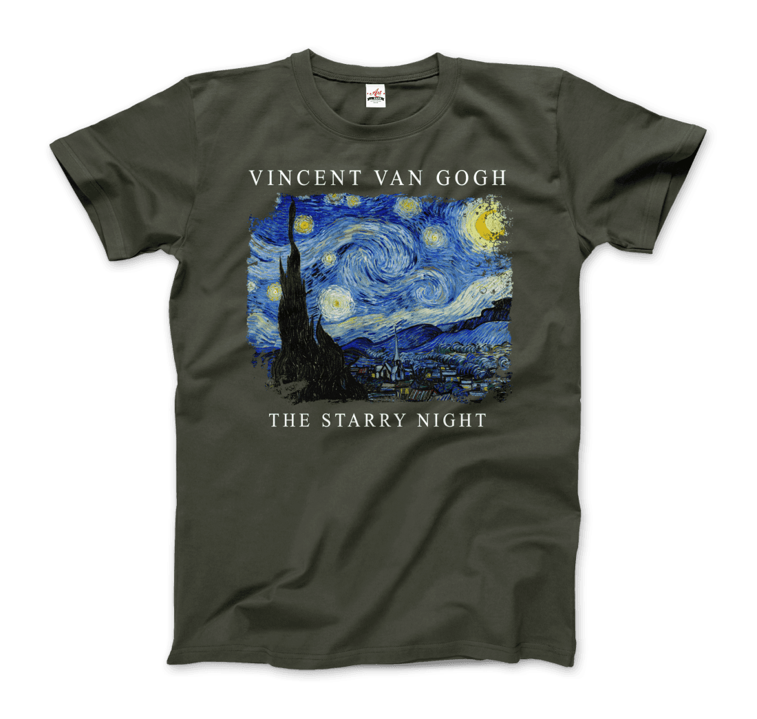 Van Gogh - The Starry Night, 1889 Artwork T-Shirt-10