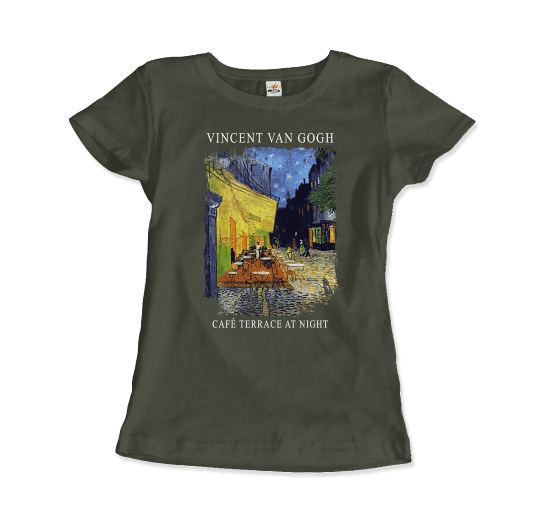 Vincent Van Gogh - Cafe Terrace at Night, 1888 Artwork T-Shirt-16