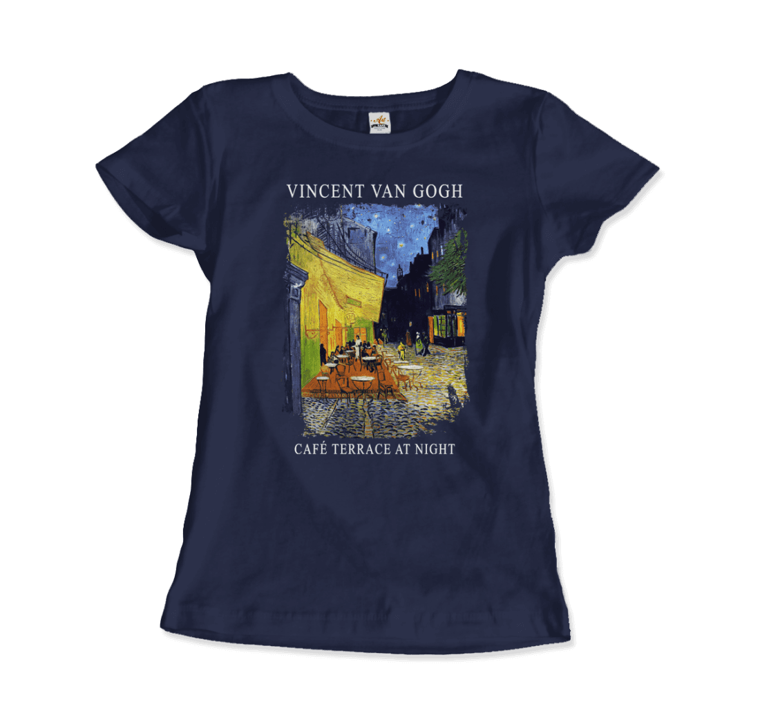 Vincent Van Gogh - Cafe Terrace at Night, 1888 Artwork T-Shirt-14