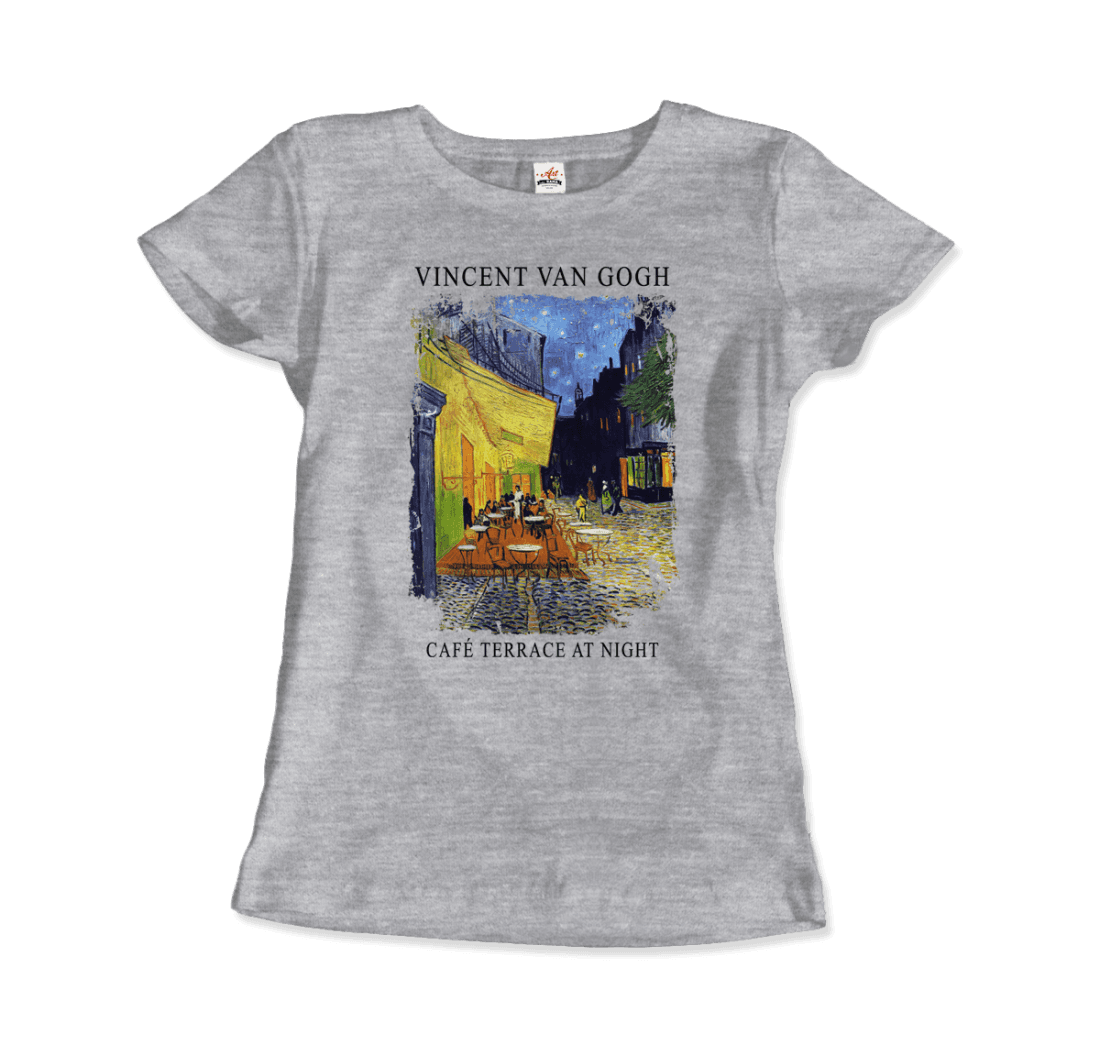 Vincent Van Gogh - Cafe Terrace at Night, 1888 Artwork T-Shirt-2