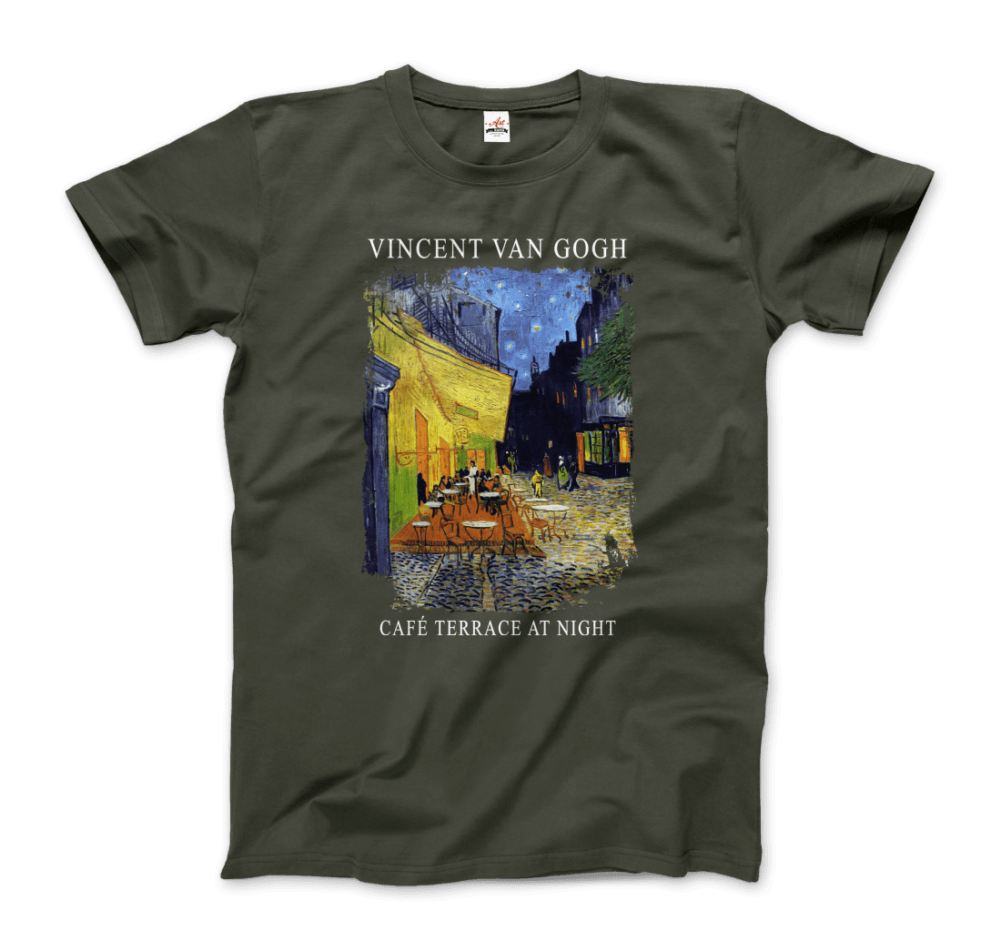 Vincent Van Gogh - Cafe Terrace at Night, 1888 Artwork T-Shirt-10