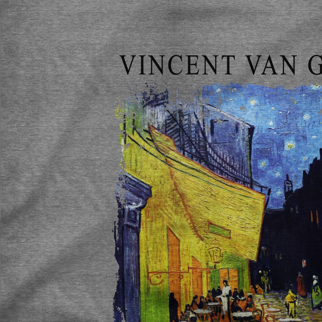 Vincent Van Gogh - Cafe Terrace at Night, 1888 Artwork T-Shirt-1