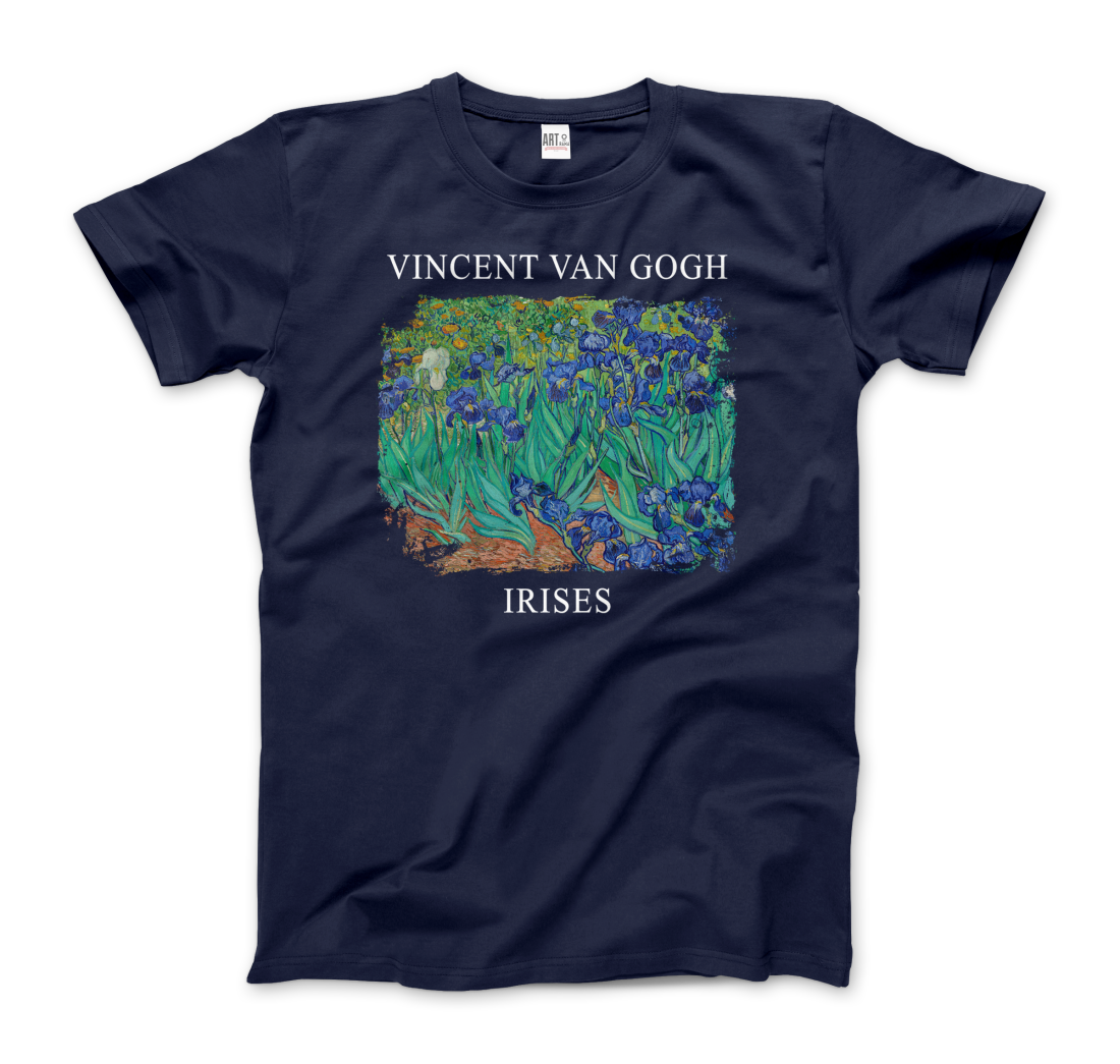 Vincent Van Gogh - Irises, 1889 Artwork T-Shirt-6