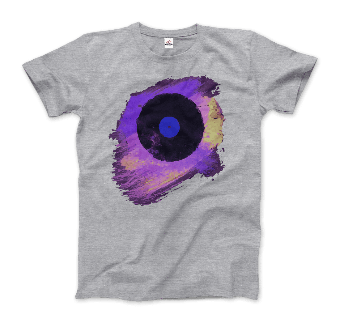 Vinyl Record Made of Paint Scattered in Purple Tones T-Shirt-3