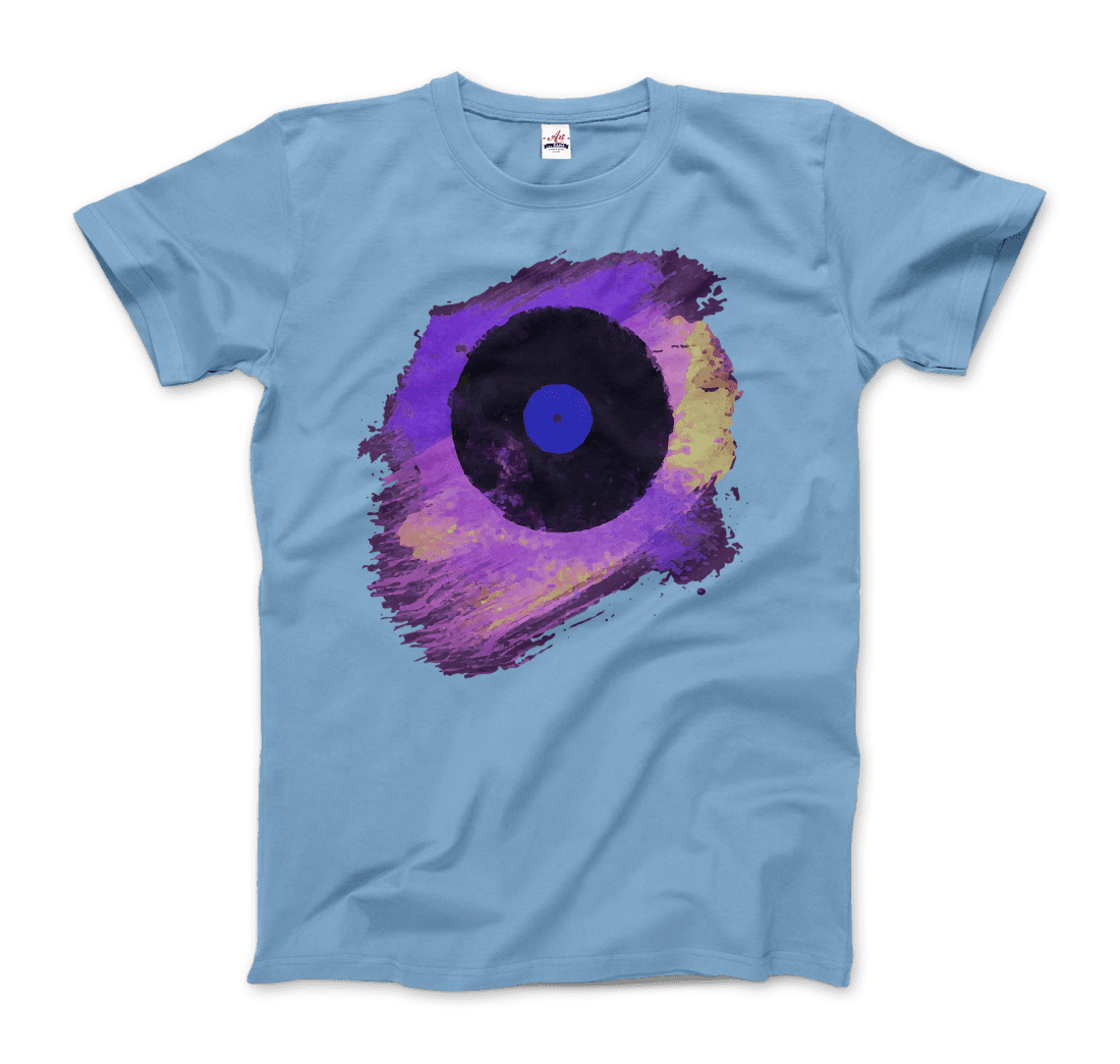 Vinyl Record Made of Paint Scattered in Purple Tones T-Shirt-6