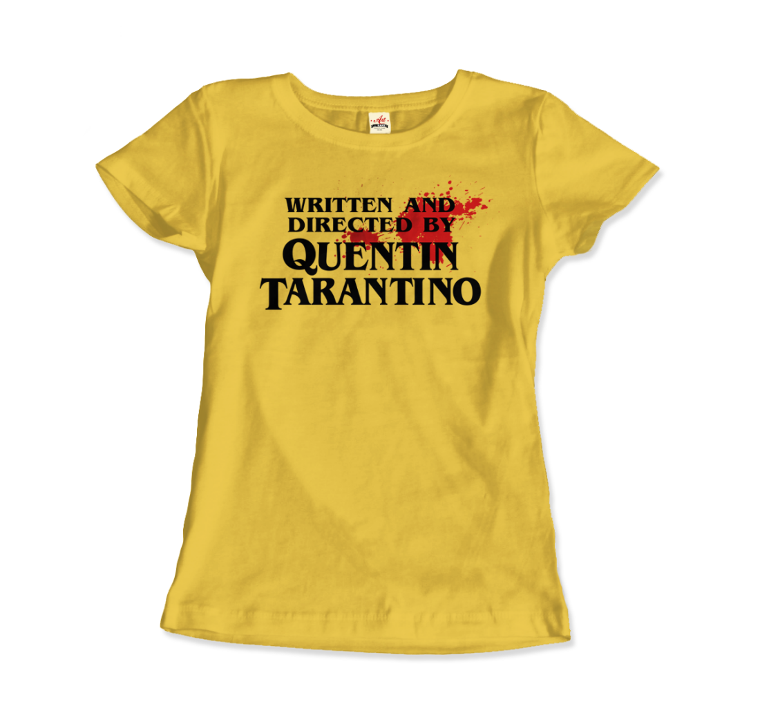 Written and Directed by Quentin Tarantino (Bloodstained) T-Shirt-1