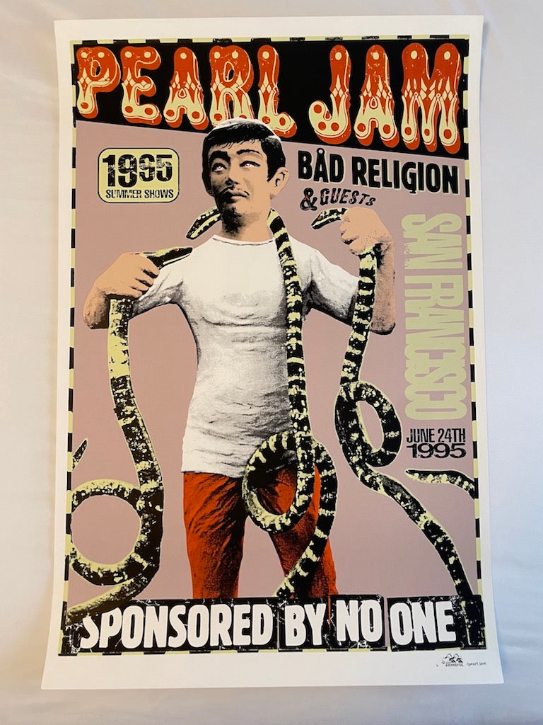 Pearl Jam & Bad Religion Poster San Francisco California 1995 - Ames Design