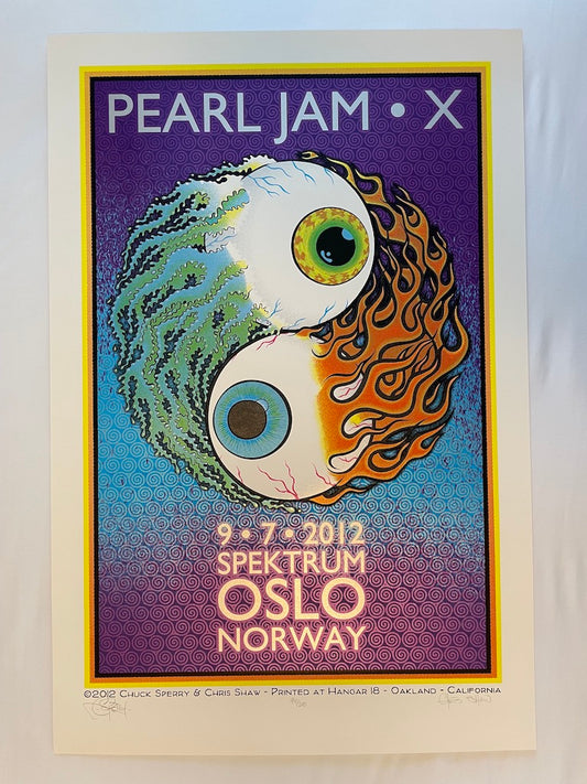 Pearl Jam Poster Oslo Norway 2012 - Chuck Sperry