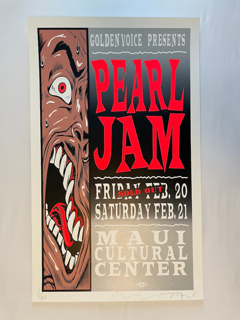 Pearl Jam Poster Maui Hawaii 1998 - TAZ