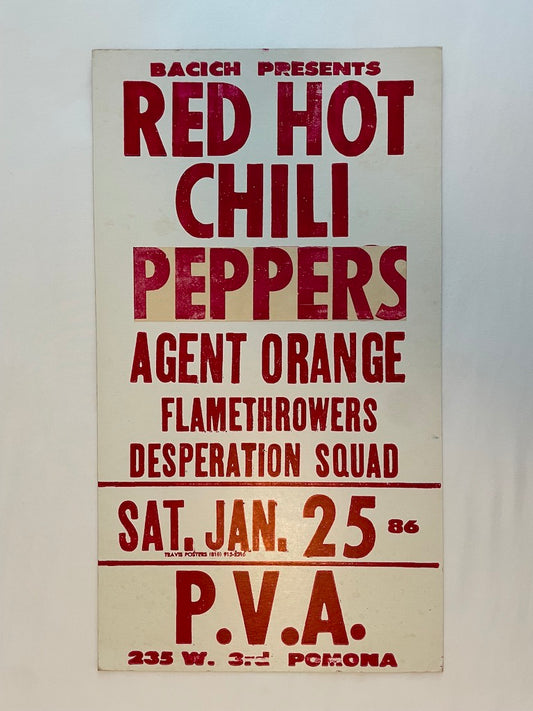 Red Hot Chili Peppers Poster Pomona, California 1986