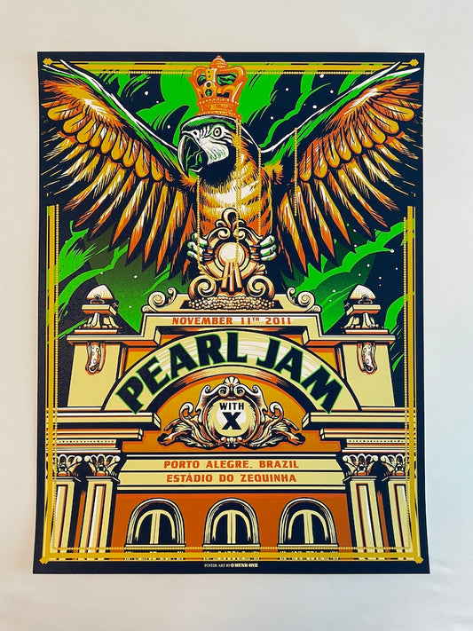 Pearl Jam Poster Porto Alegre, Brazil 2011 (Green) - Munk One