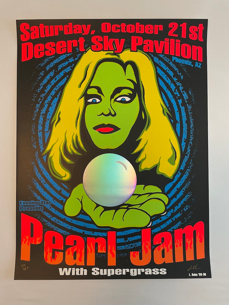 Pearl Jam & Supergrass Poster Phoenix, Arizona 2000 - Lindsey Kuhn