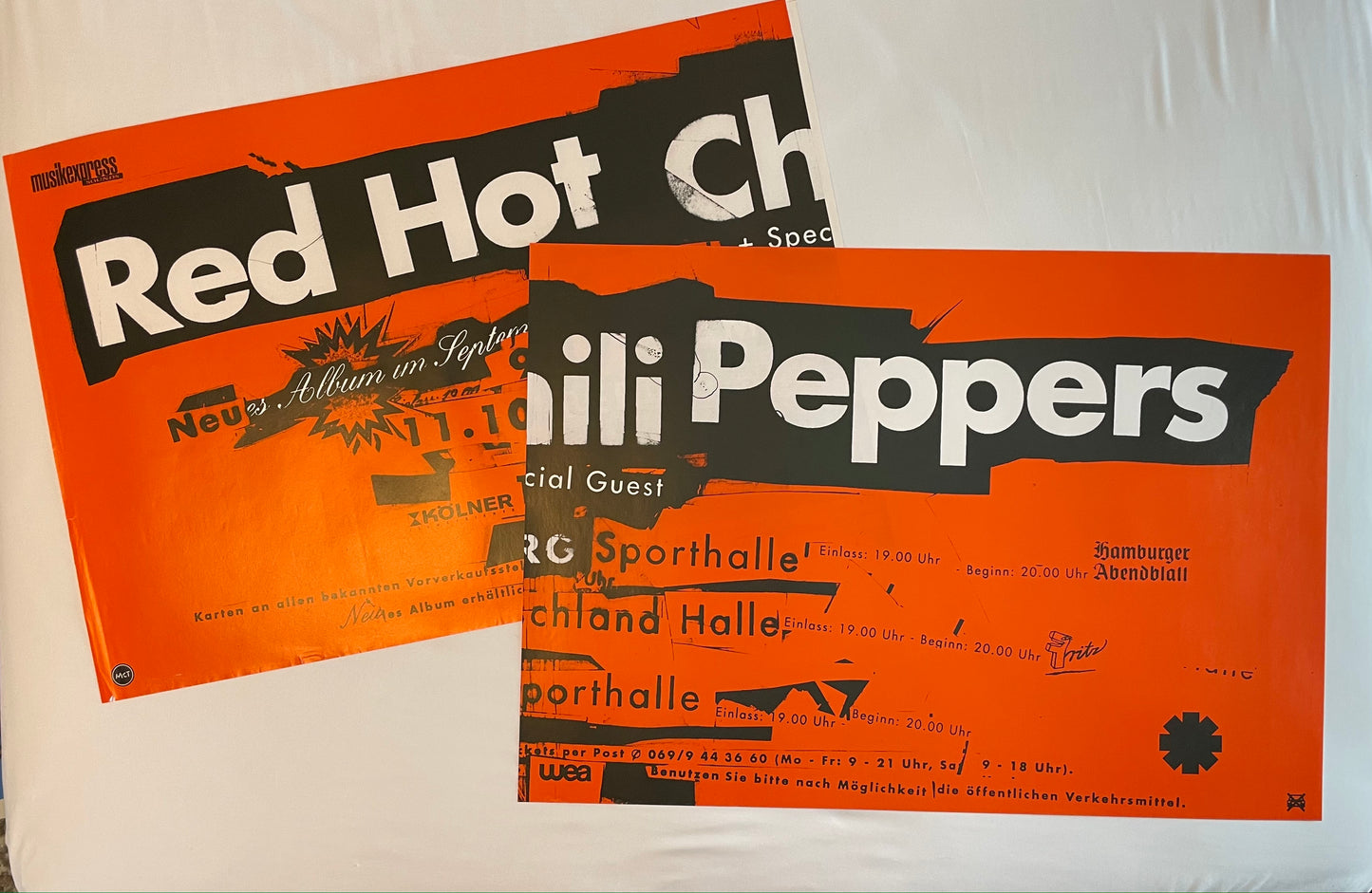 Red Hot Chili Peppers Poster Berlin, Hamburg & Cologne Germany 1995