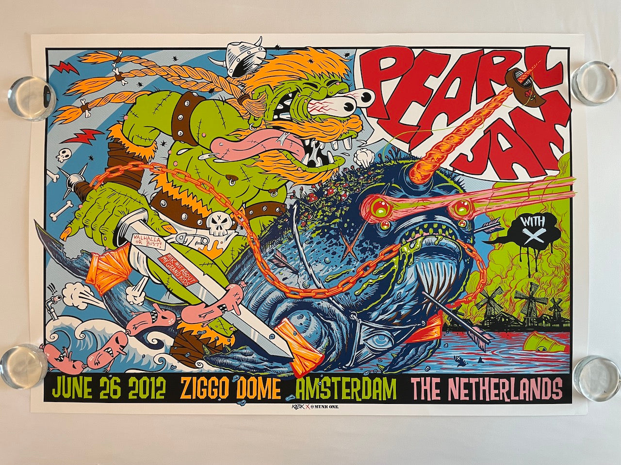 Pearl Jam Poster Amsterdam, Netherlands 2012 - Frank Kozik & Munk One