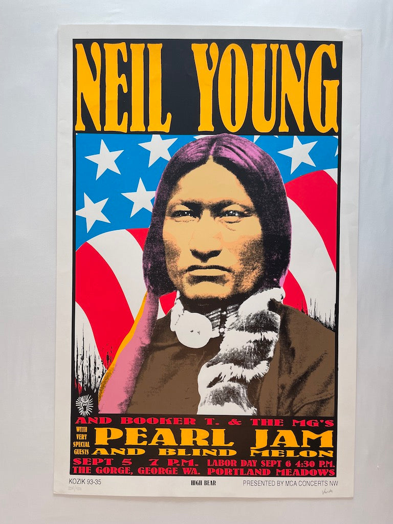 Neil Young, Pearl Jam & Blind Melon Poster Portland Oregon 1993 - Frank Kozik