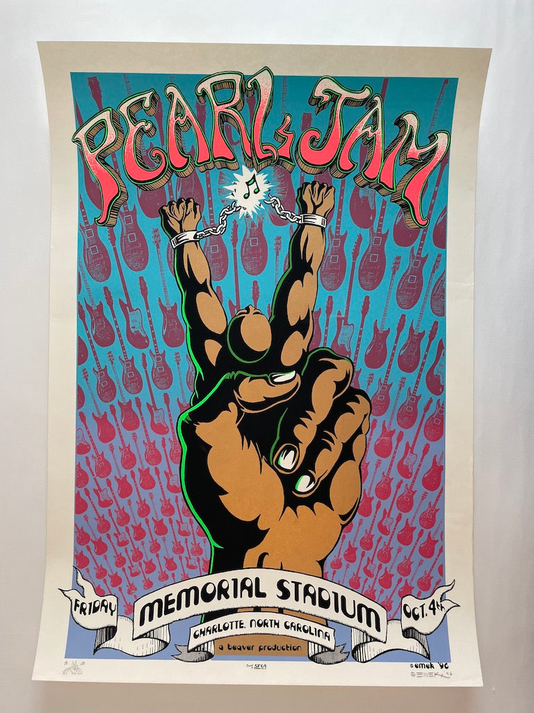 Pearl Jam Poster Charlotte, North Carolina 1996 - Emek