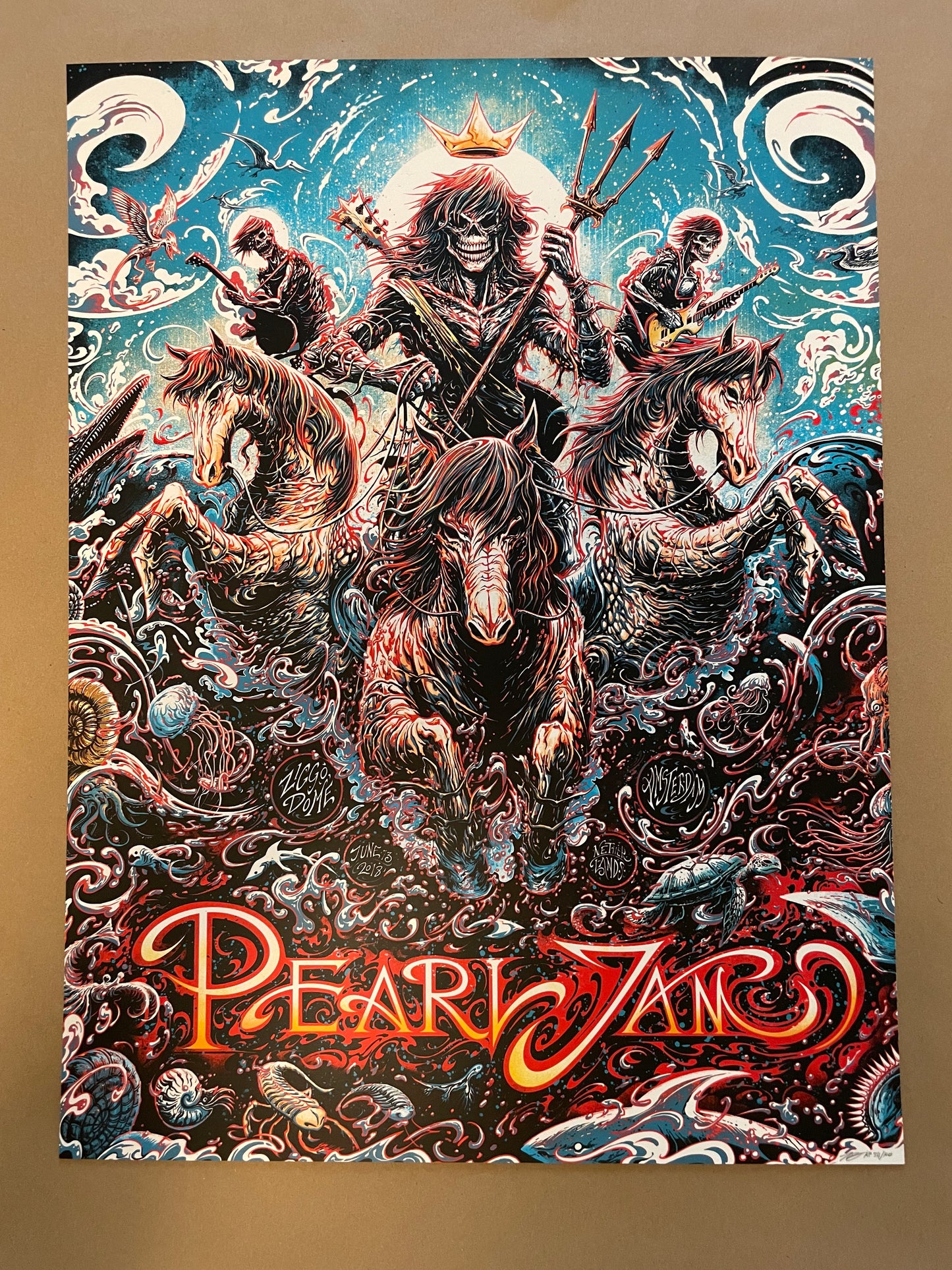 Pearl Jam Poster Amsterdam, Netherlands 2018 - Miles Tsang