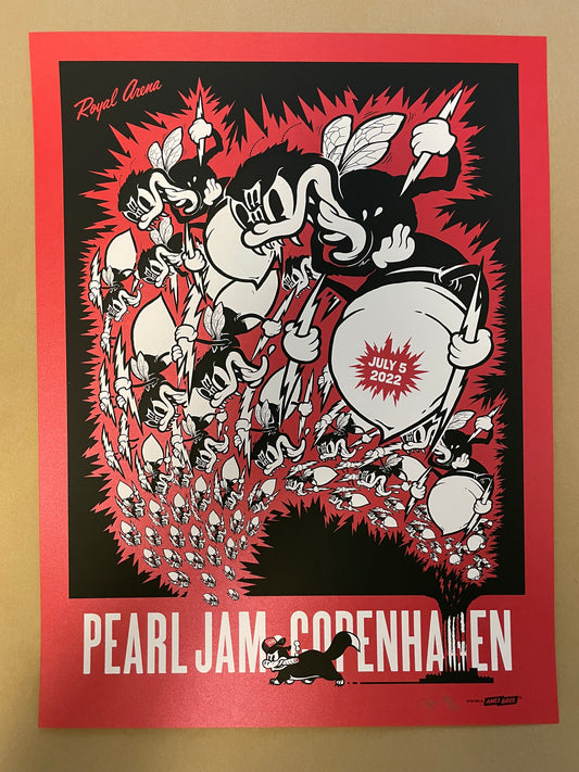 Pearl Jam Poster Copenhagen, Denmark 2022 (Red) - Ames Design