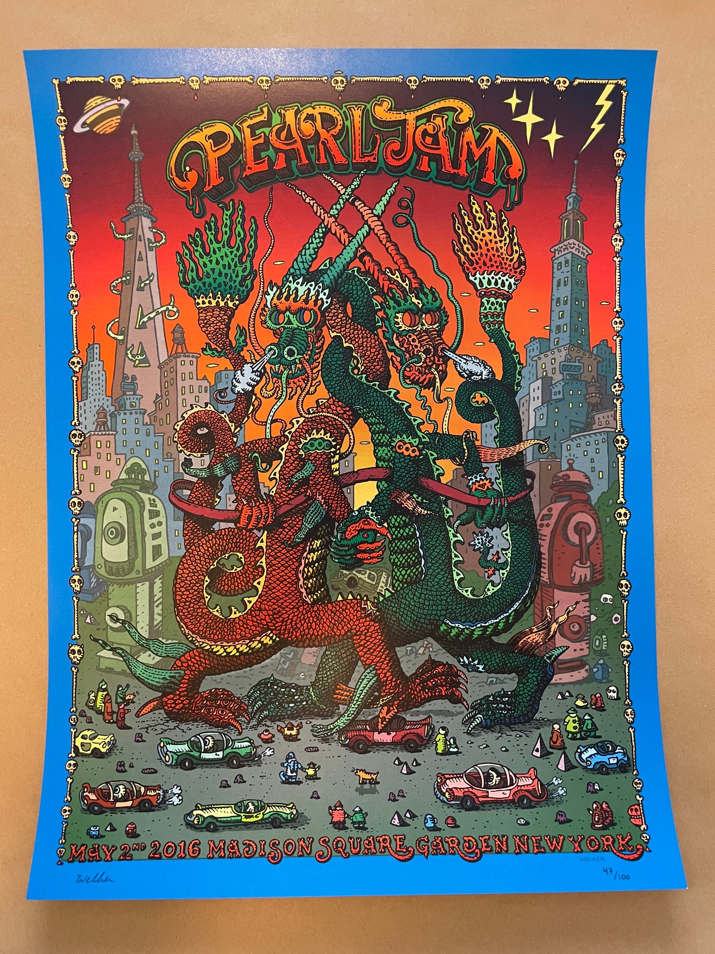 Pearl Jam Poster New York City 2016 - David Welker