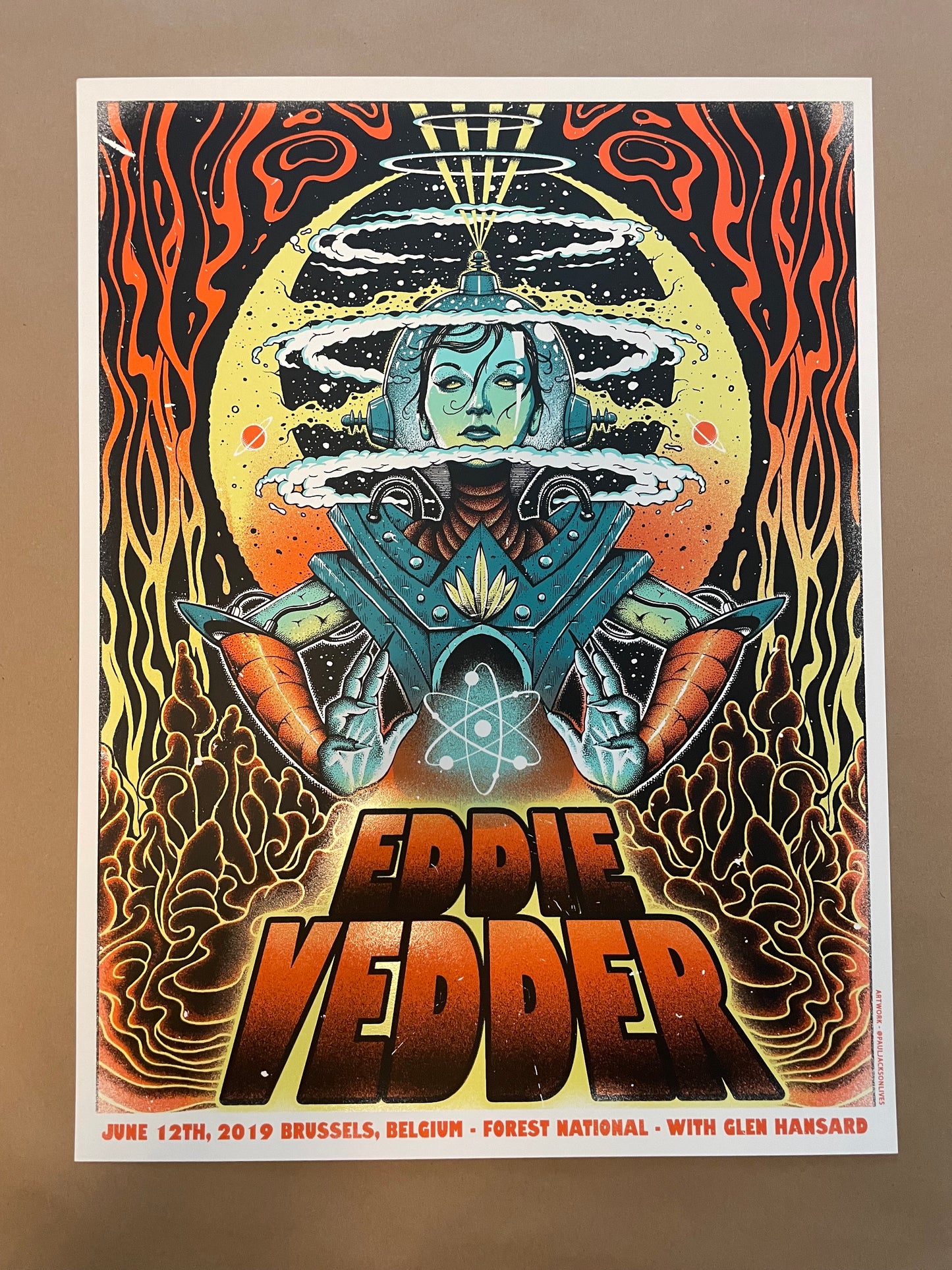 Eddie Vedder Poster Brussels, Belgium 2019 - Paul Jackson