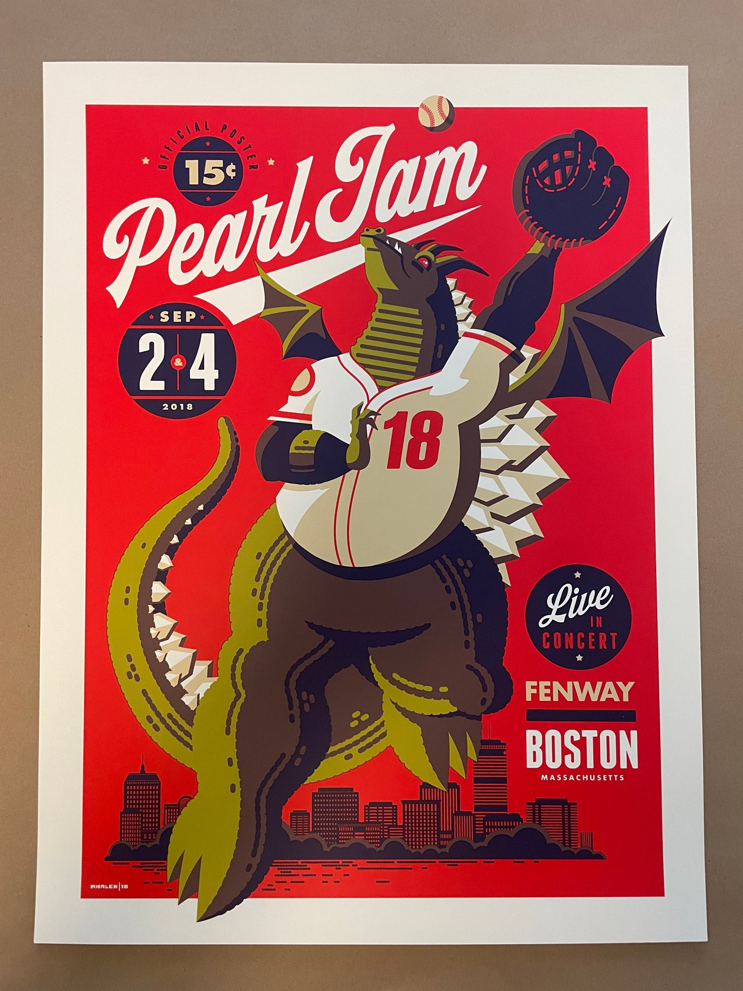 Pearl Jam Poster Boston, Massachusetts 2018 - Tom Whalen