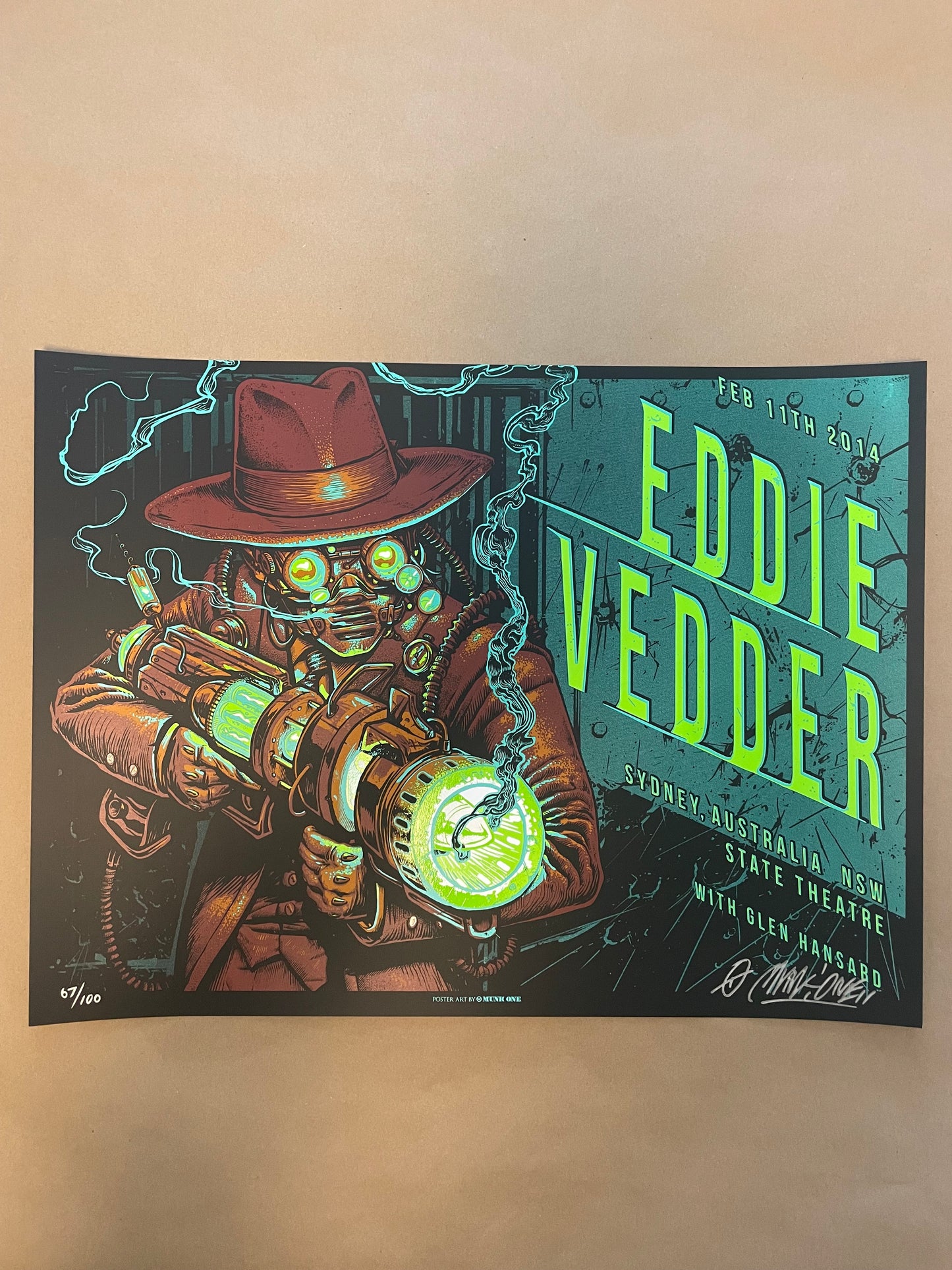 Eddie Vedder Poster Sydney, Australia 2014 - Munk One