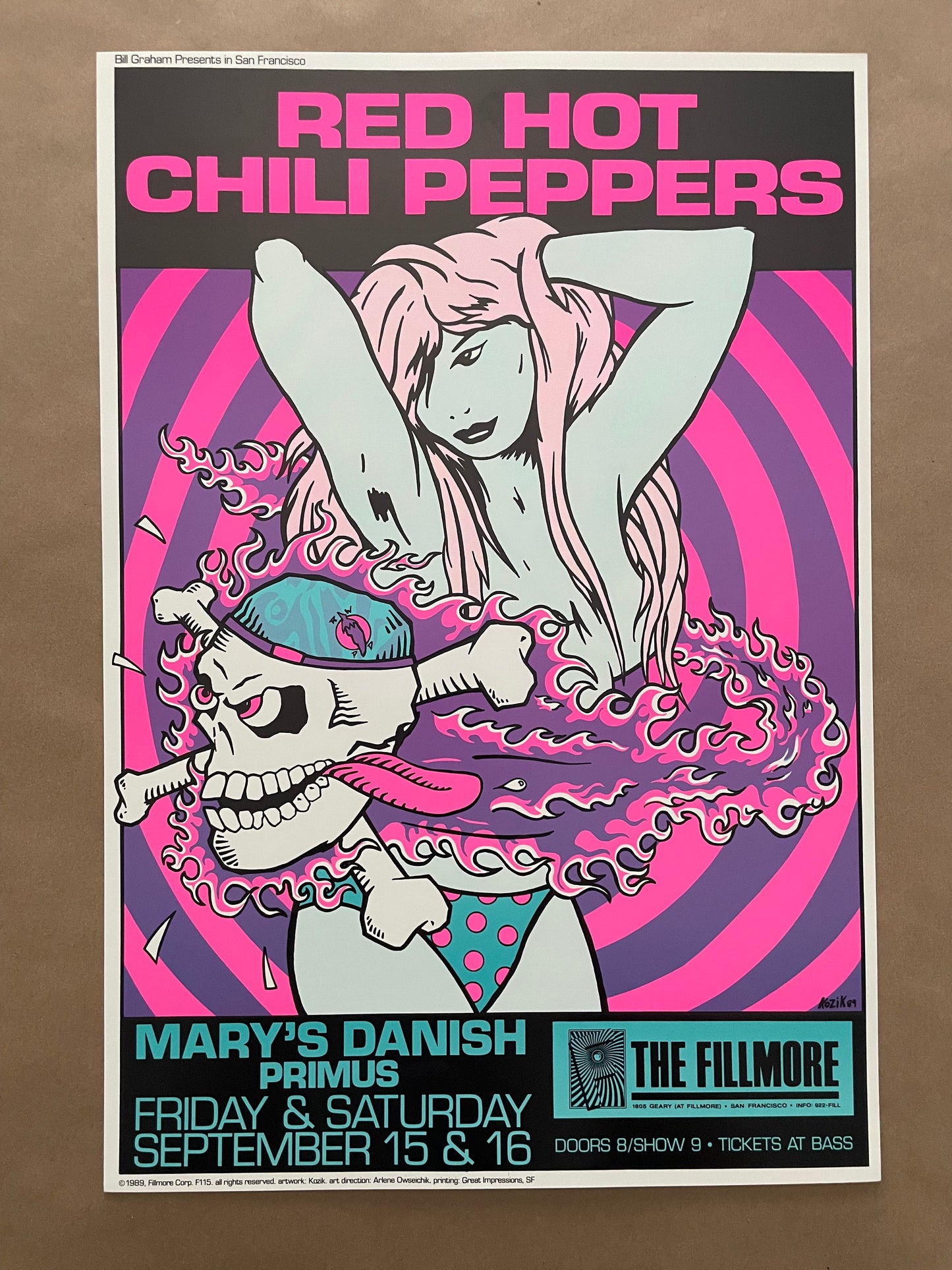 Red Hot Chili Peppers Poster San Francisco, California 1989 - Frank Kozik