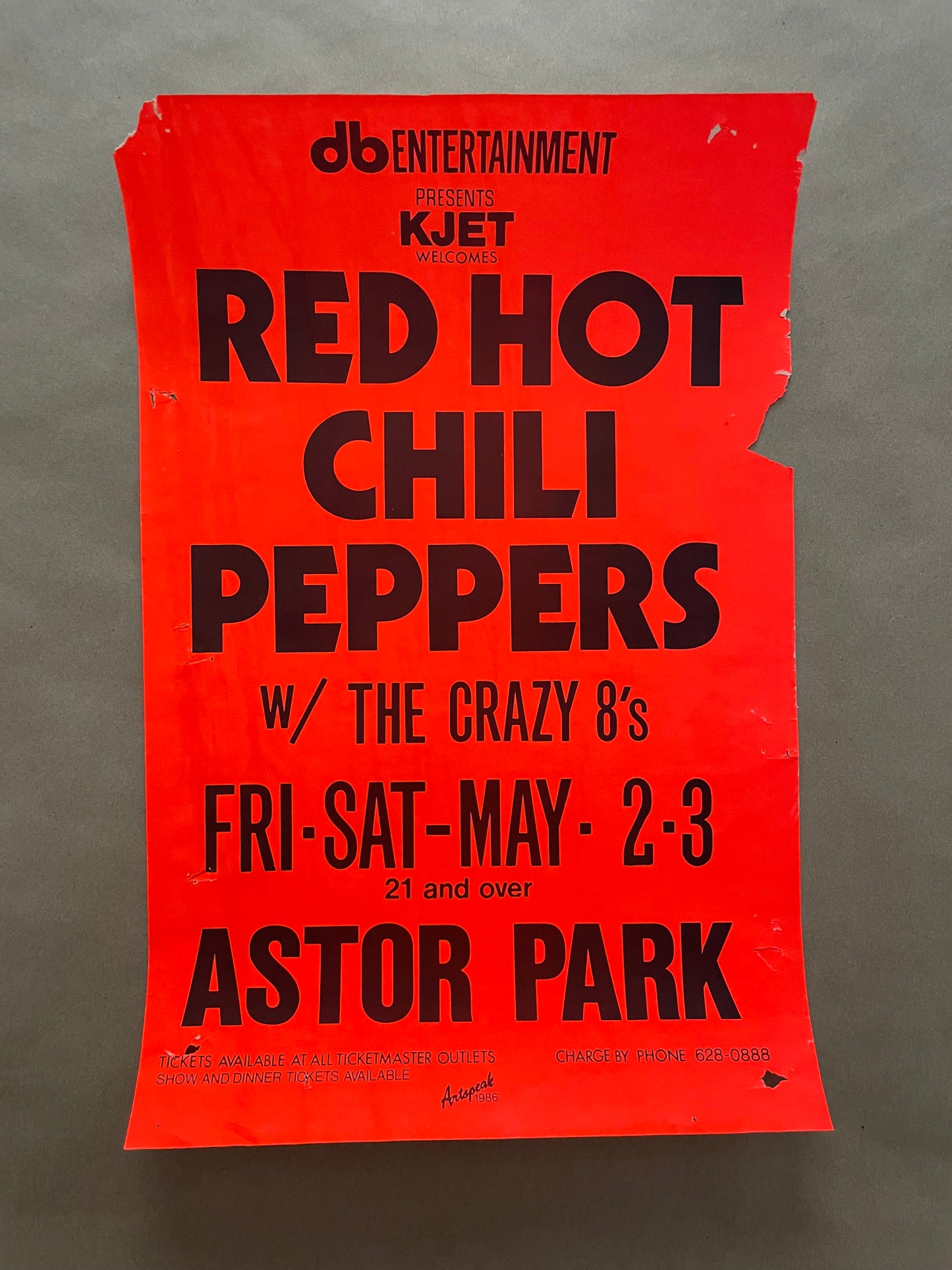 Red Hot Chili Poster Peppers Seattle, Washington 1986