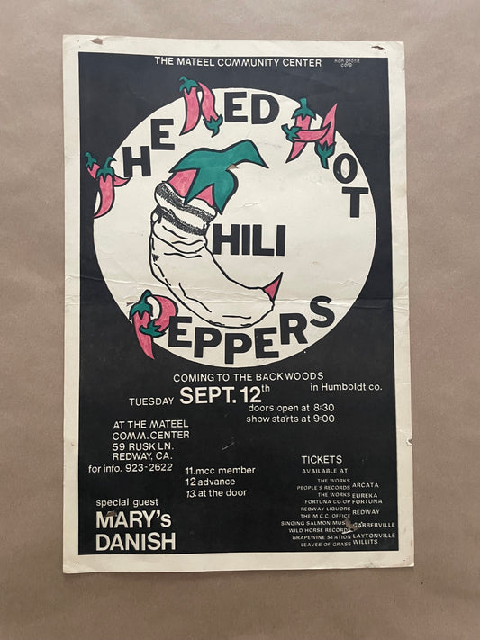 Red Hot Chili Poster Peppers Redway, California 1989