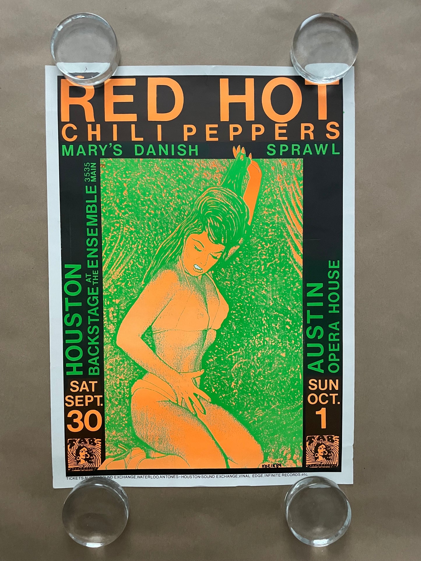 Red Hot Chili Peppers Poster Austin & Houston, Texas 1989 - Frank Kozik