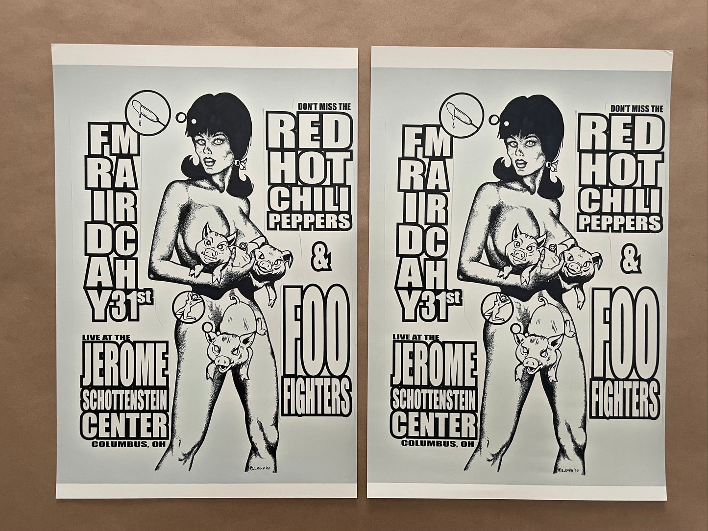 Red Hot Chili Peppers Poster Columbus, Ohio 2000 (Black Line) - Lindsey Kuhn