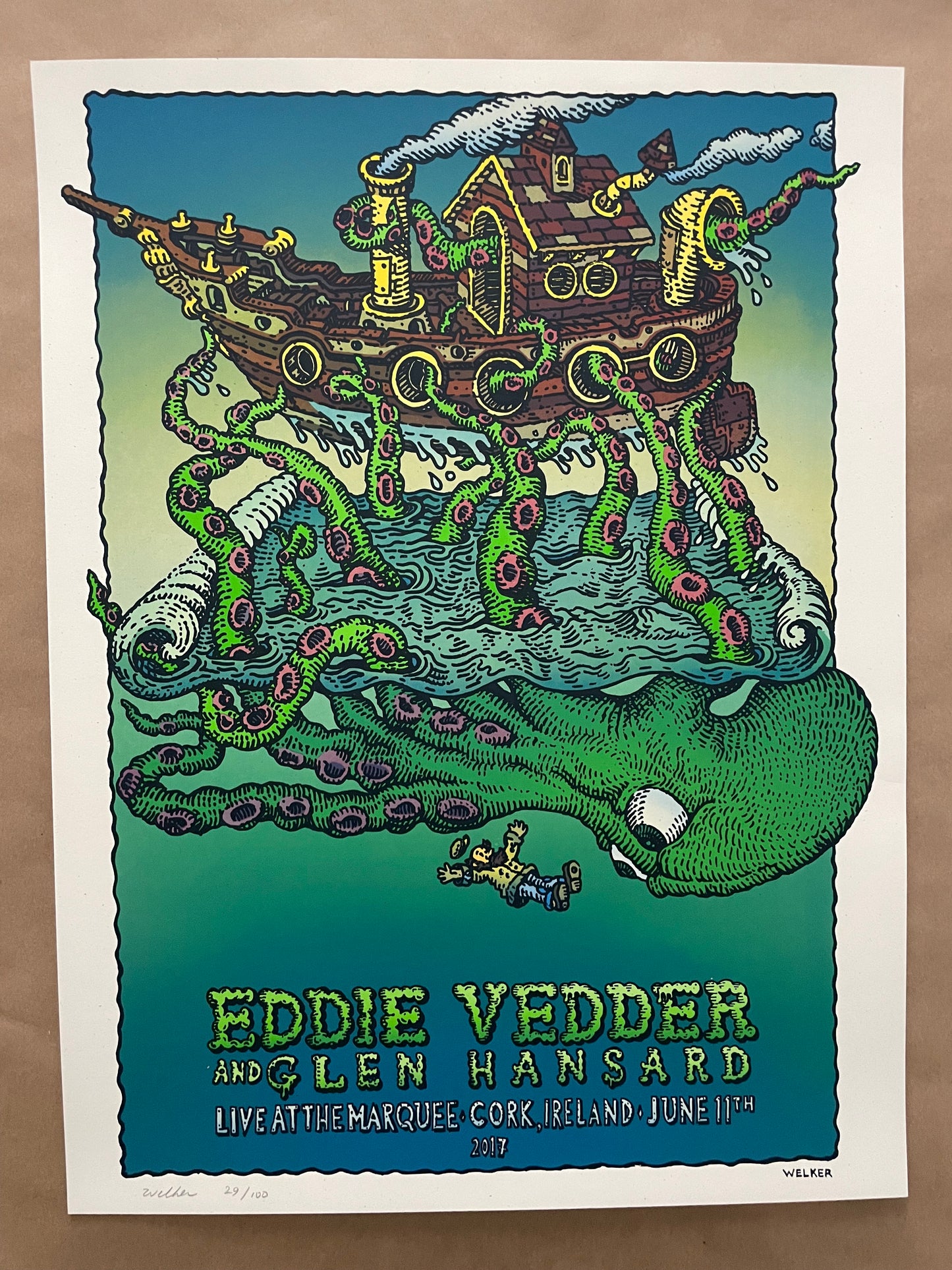 Eddie Vedder Poster Cork, Ireland 2017 - David Welker