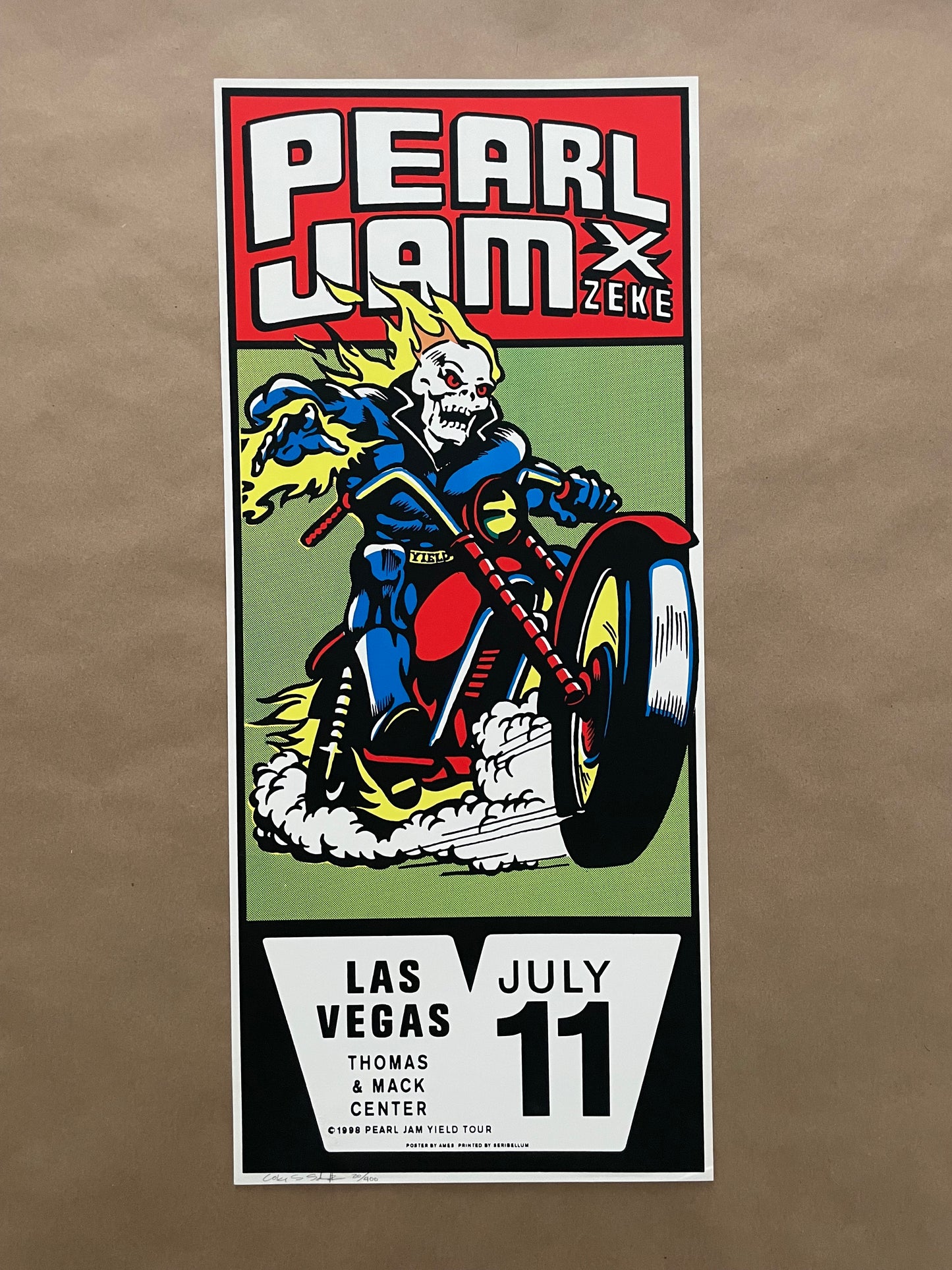 Pearl Jam Poster Las Vegas, Nevada 1998 - Ames Design