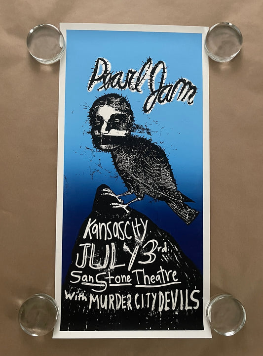 Pearl Jam Poster Kansas City / Bonner Springs, Kansas 1998 - Nate Williams