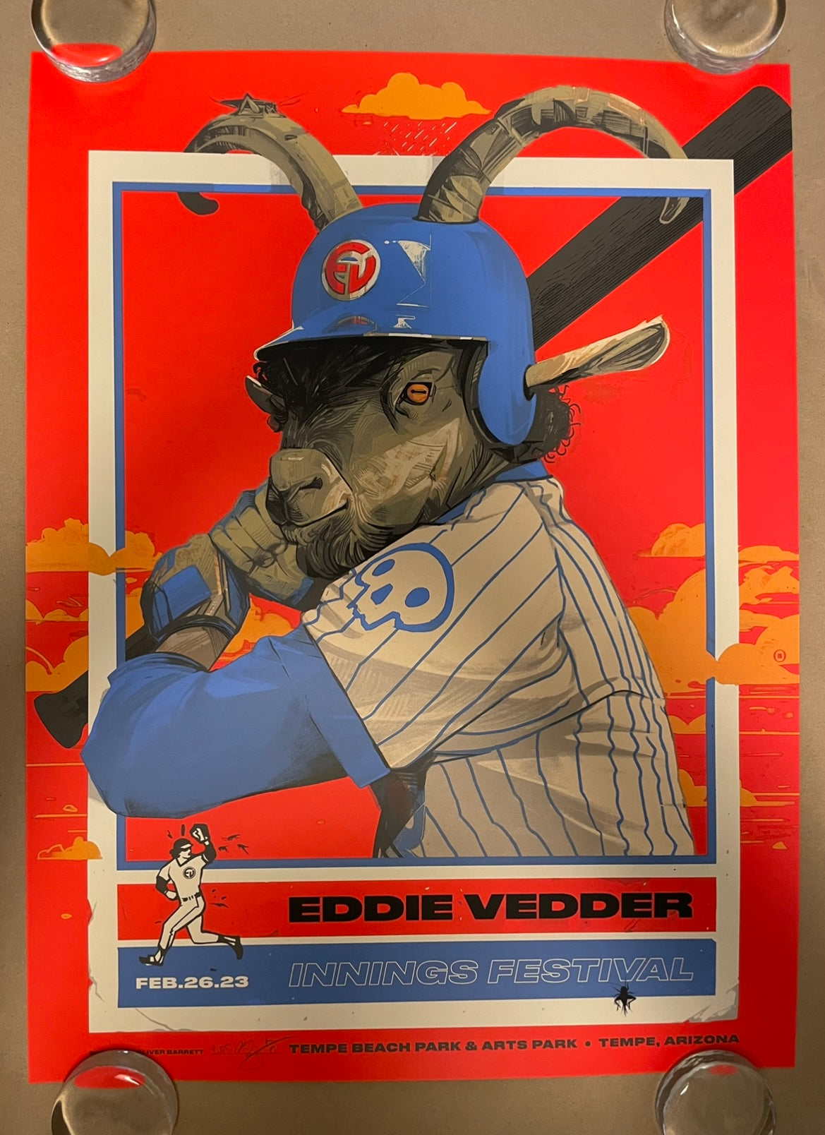 Innings Festival Poster (Eddie Vedder) Tempe, Arizona 2023 - Oliver Barrett