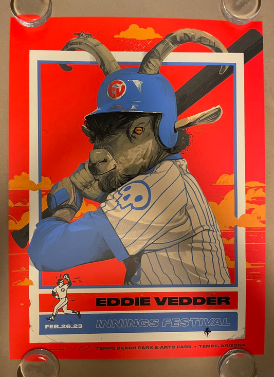 Innings Festival Poster (Eddie Vedder) Tempe, Arizona 2023 - Oliver Barrett